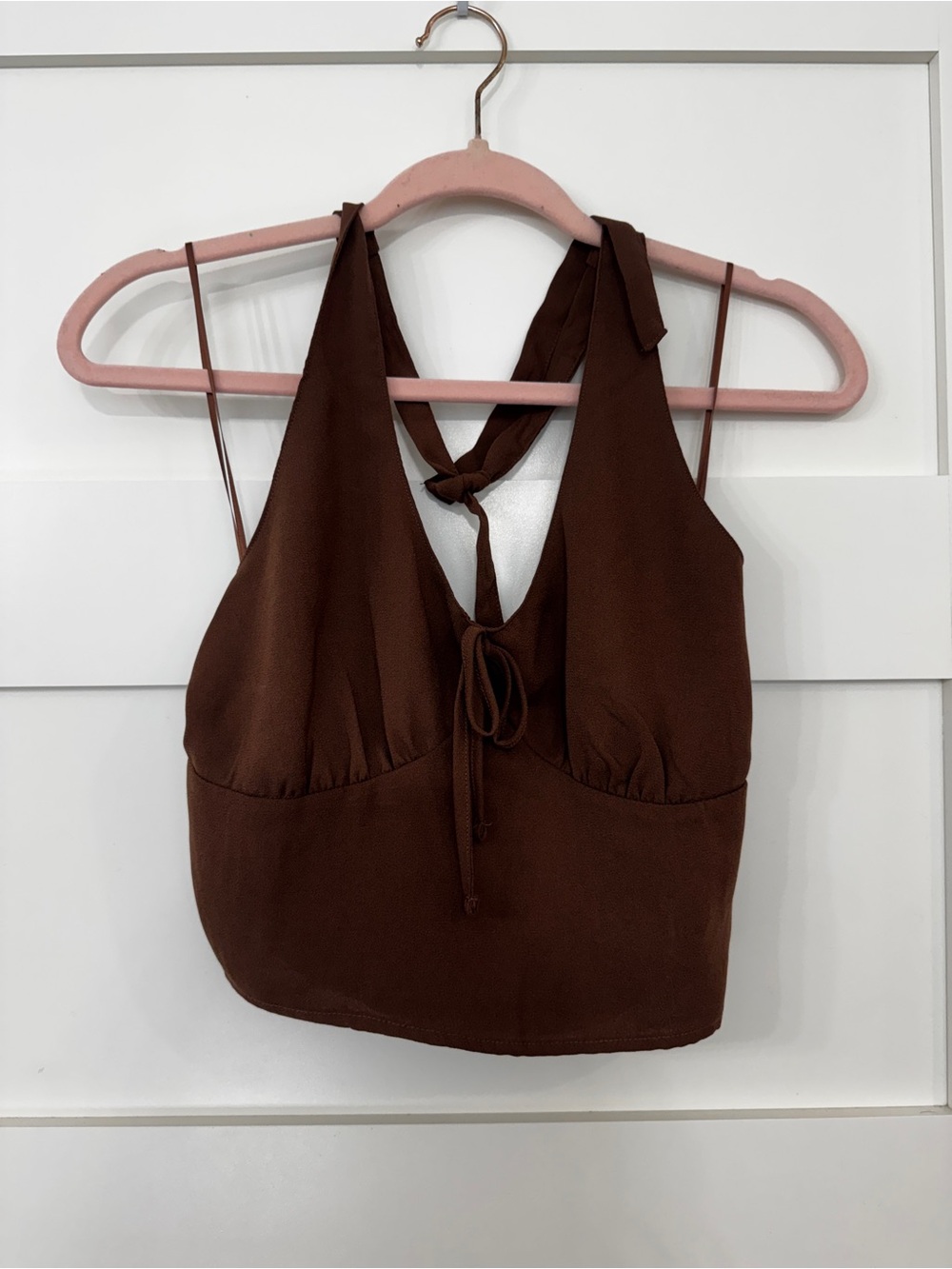 Brown hollister halter top